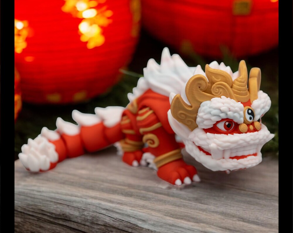 Good Luck Chinese Lion - Articulated Figurine – Mike the Village Nerd